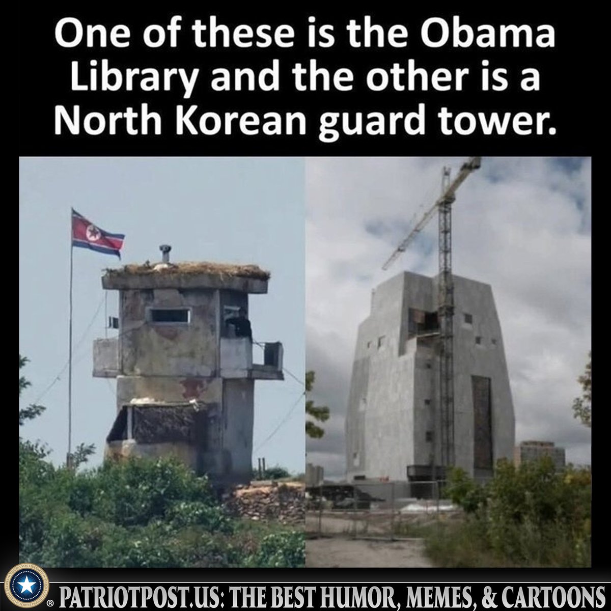 meme obama library nk guard tower