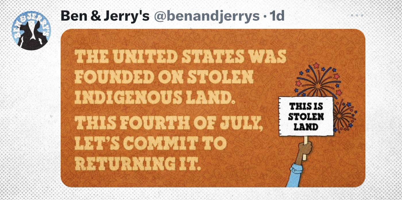 2023 7 7 ben jerry's stolen land