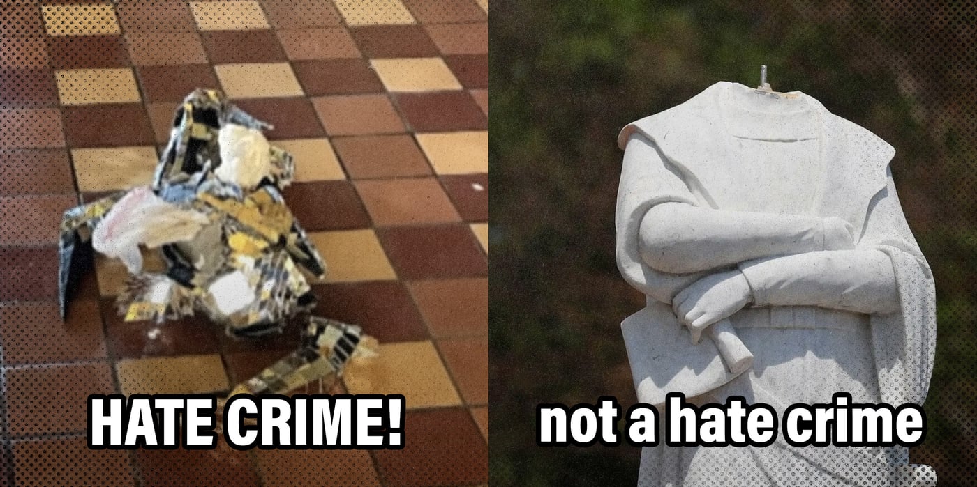 2024 2 1 hate crime satanic statue