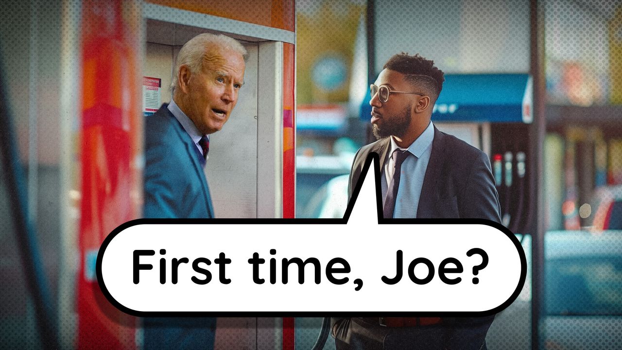2024 4 5 biden gas pump first time