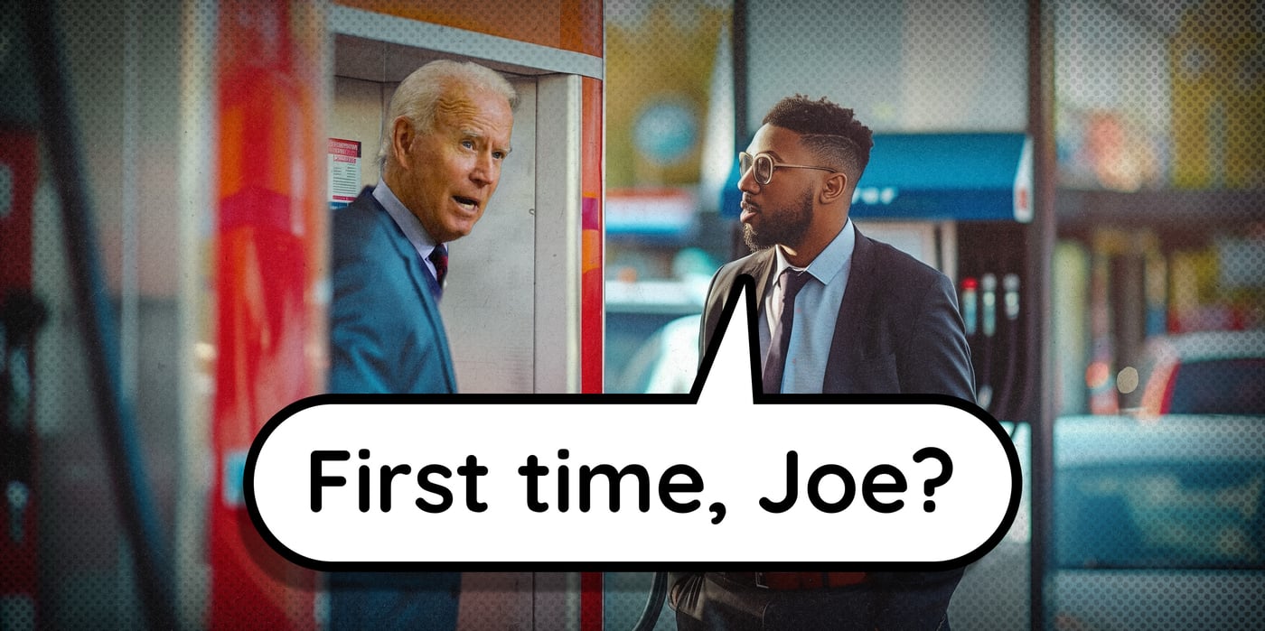 2024 4 5 biden gas pump first time