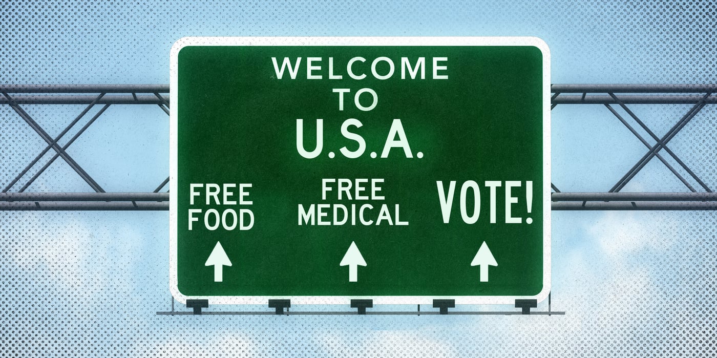 2024 6 26 usa free food medical voter registration sign