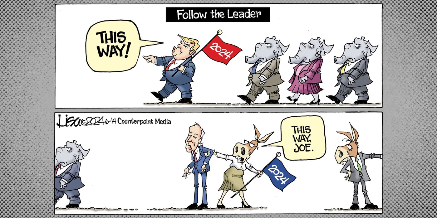 2024 7 9 Benson cartoon biden trump leader