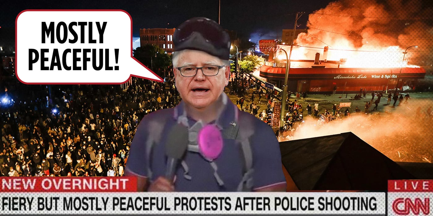 2024 8 6 Tim Walz fiery mostly peaceful