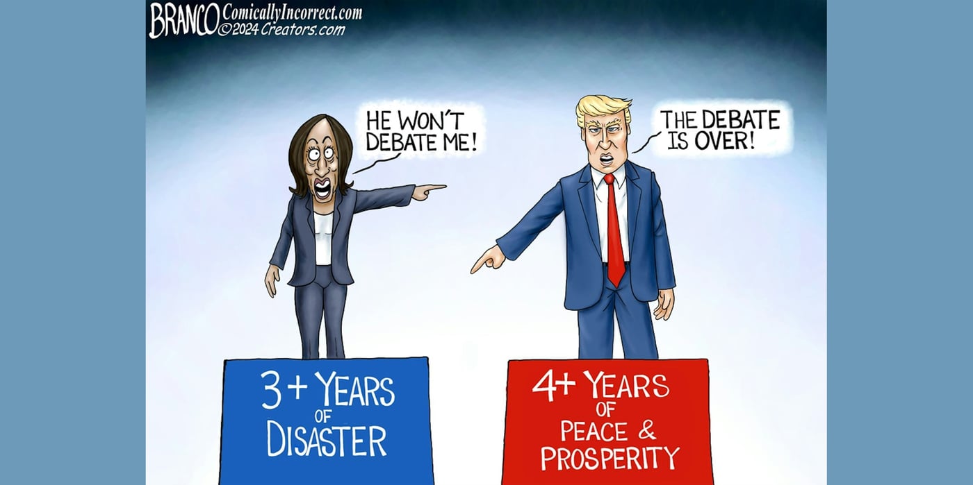 2024 10 14 cartoon branco 2nd debate kamala trump