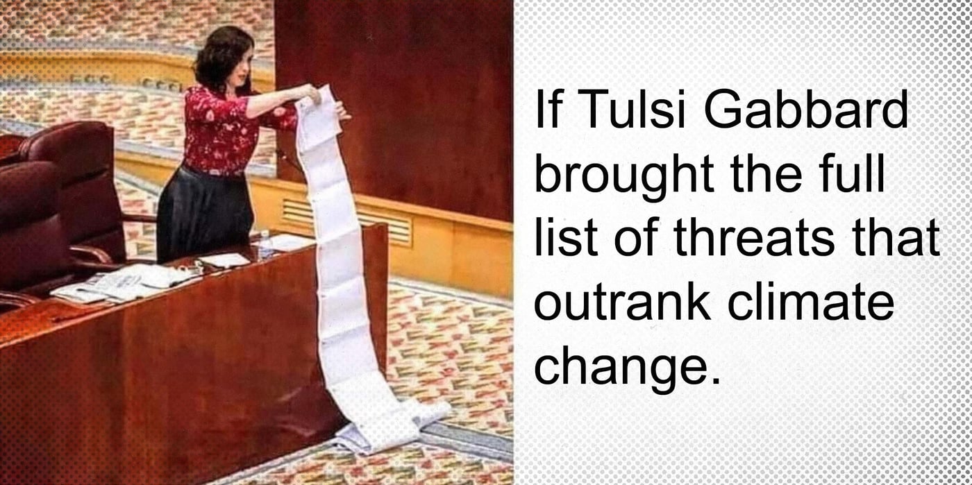 2025 3 28 tulsi gabbard list threats climate change