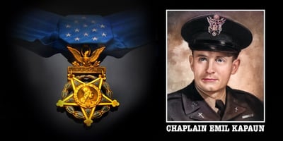Father Emil Kapaun valor colorized
