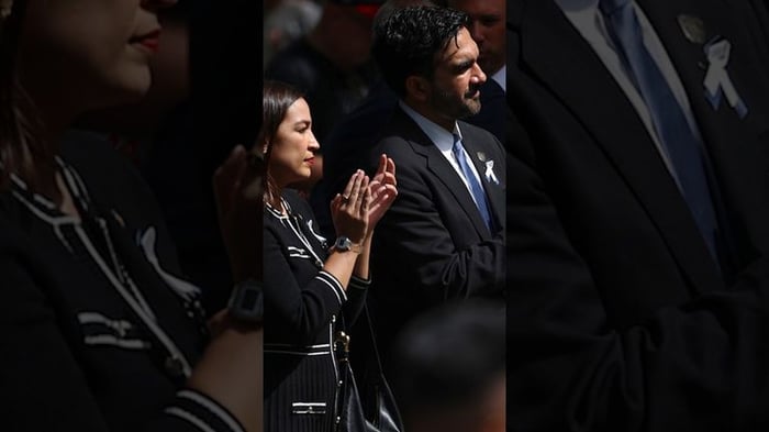 Mamdani and AOC Laughing at 9/11 Memorial